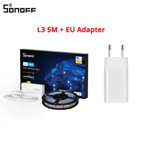 Светодиодная лента SONOFF L3 с Wi-Fi для умного дома, гибкая светодиодная RGB лампа 5 м, Рождественское украшение, танцы с музыкой, работает с Alexa