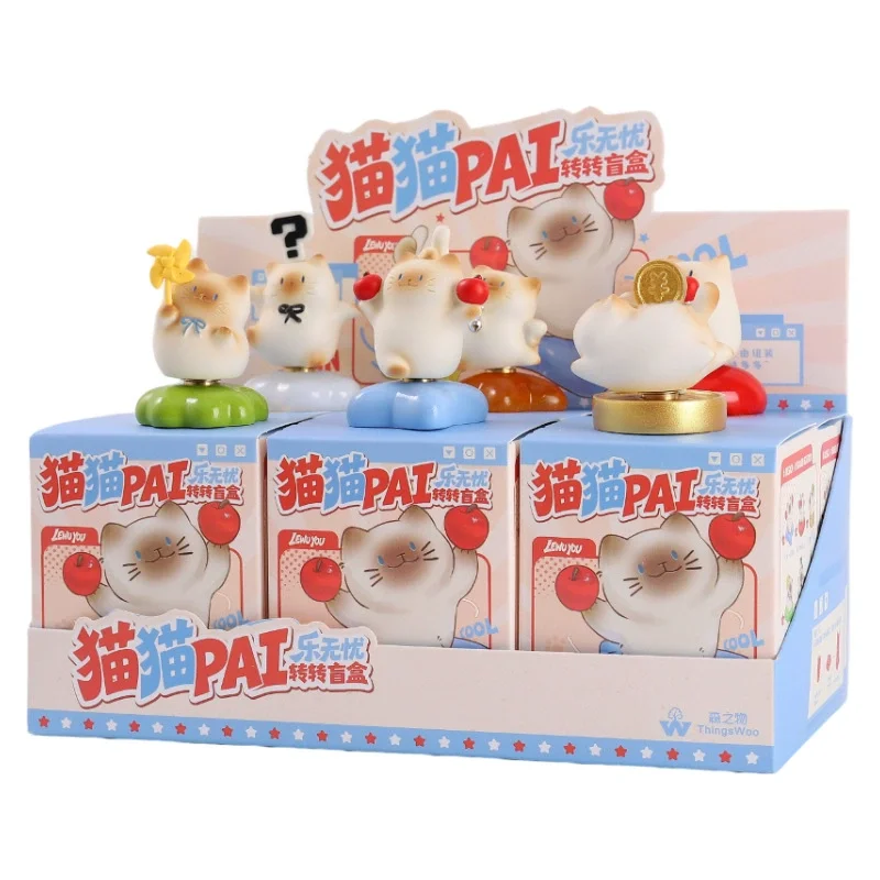 Cats Pai Happy Spinning Bobble-Head Blind Box: Милая вращающаяся фигурка кота, настольный декор для улучшения настроения, снятия стресса и расслабления, подарок для оздоровления. (art.: 3920dd14bf8a3) - 3920dd14bf8a3
