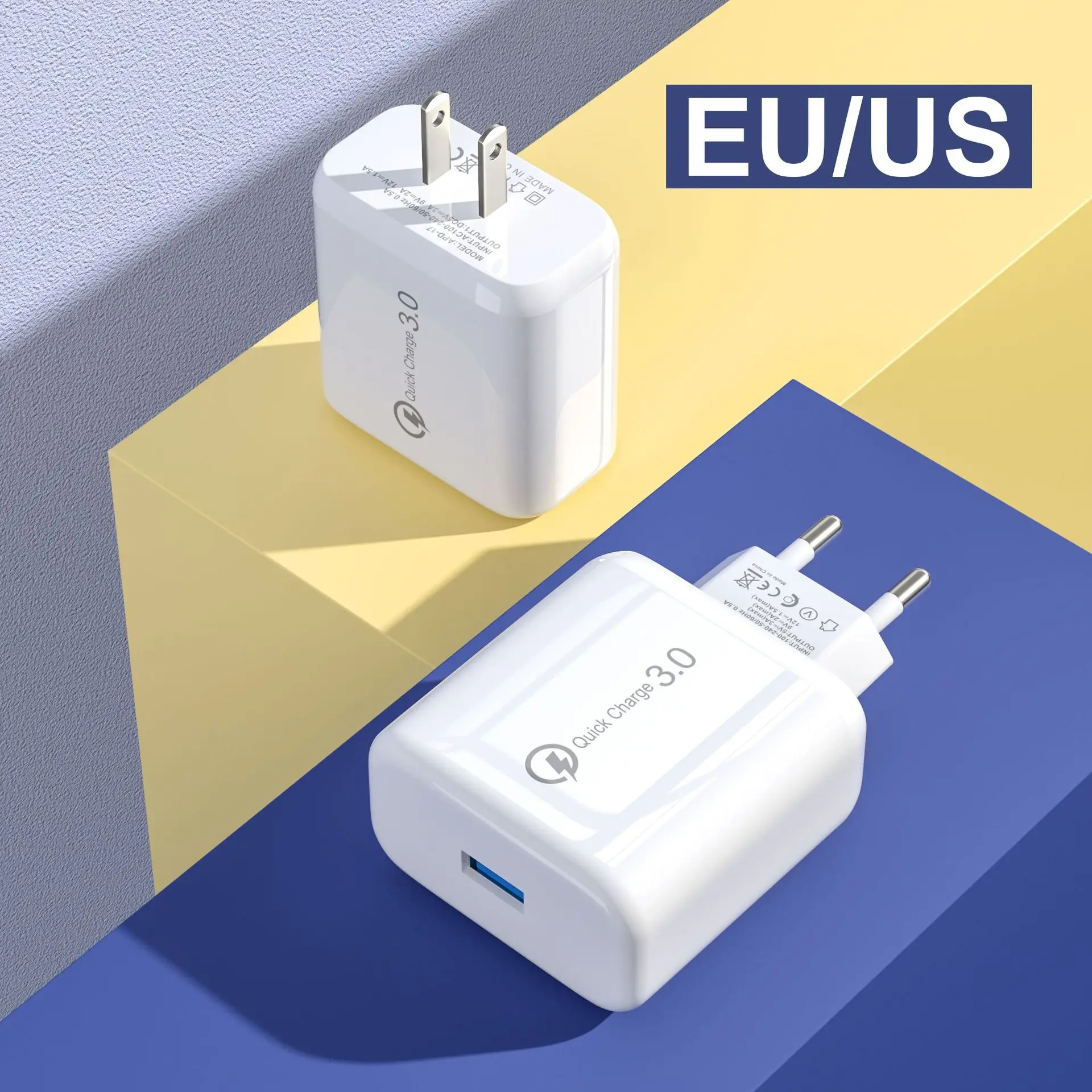 

White Usb Fast Charger For Samsung Quick Charging Adapter Cell Phone Charger