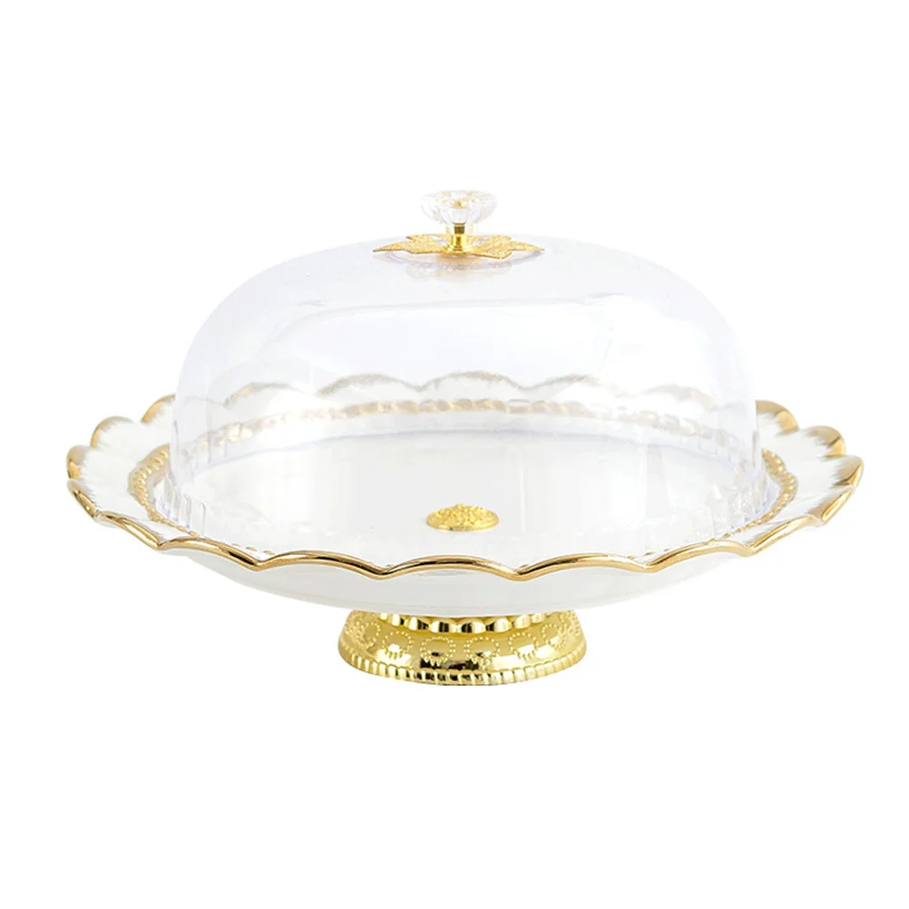 

1 set of Ceramic Cake Plate with Cover Dessert Cake Stand Party Dessert Plate