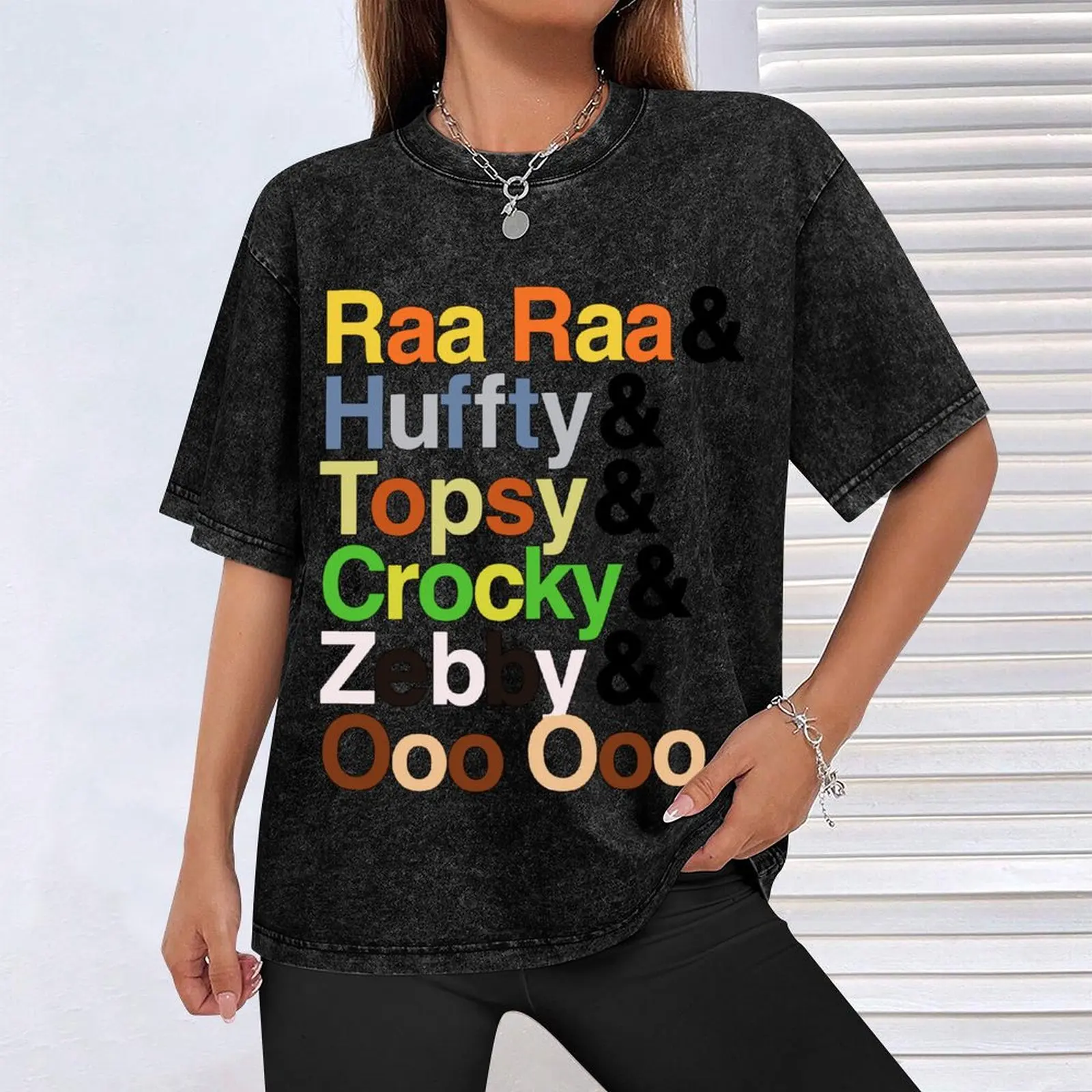 Raa The Noisy Lion klasyczna lista T-Shirt urocze ubrania koszulki graficzne koreańska moda czarne dla mężczyzn