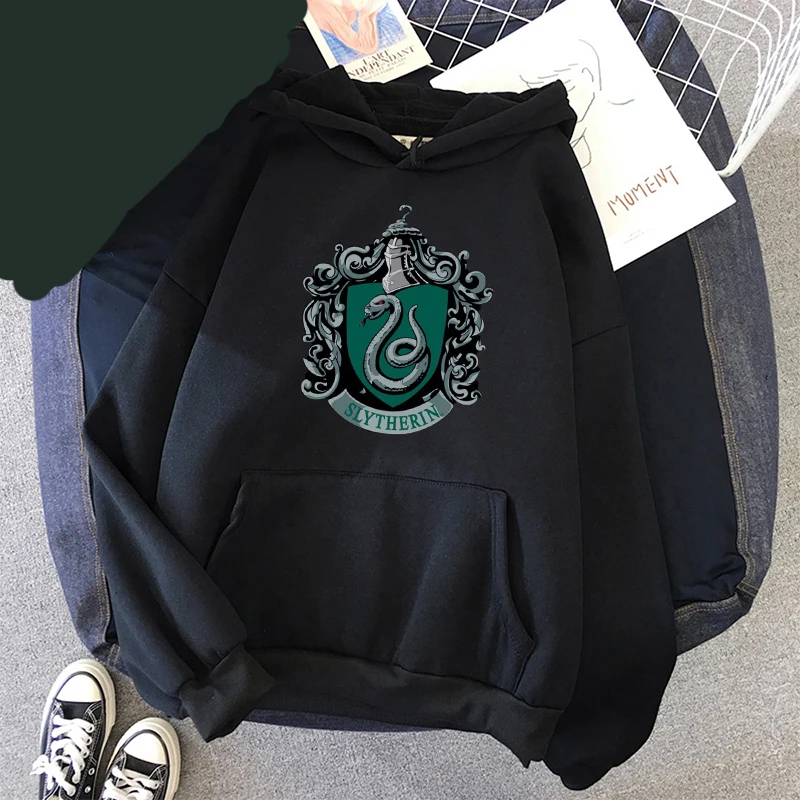 

Толстовки Draco Malfoy со змеиным принтом, уличная одежда с мультяшным принтом, мужские и женские модные толстовки большого размера, толстовка, п...