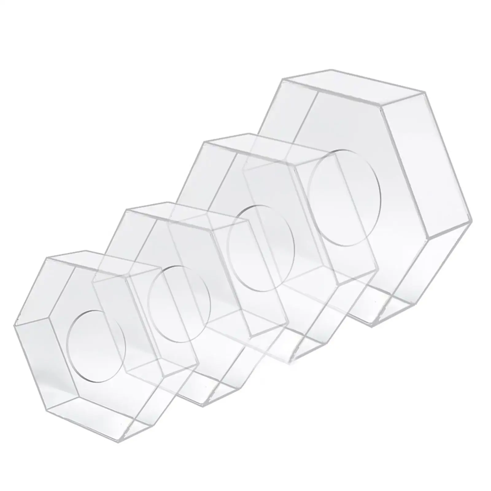 

Fillable Acrylic Cake Stand Hexagon Fillable Cake Box Cylinder Stand for Wedding Display Food Supplies Centerpiece Decor