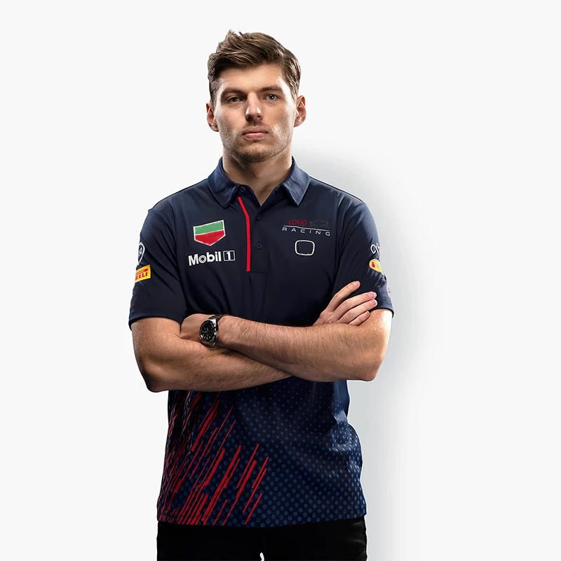 

2021 Top Selling F1 Red Colour Bull Team Short Sleeve Formula One Team Uniform Polo Shirt Moto Motorcycle Team Uniform Oversized