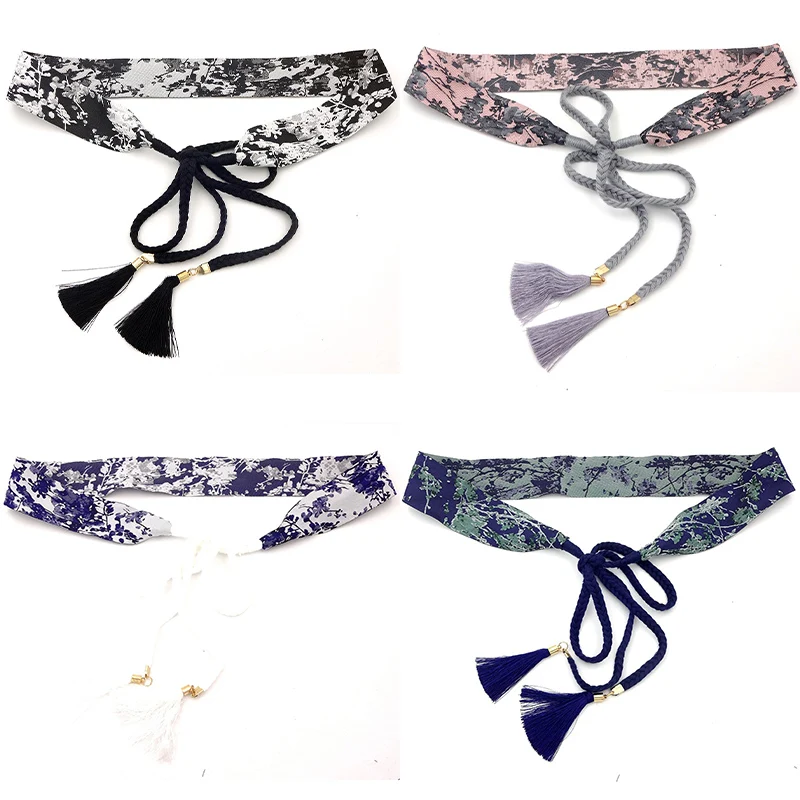 Женский элегантный китайский стиль ханьфу пояс с кисточкой кулон Оби древний