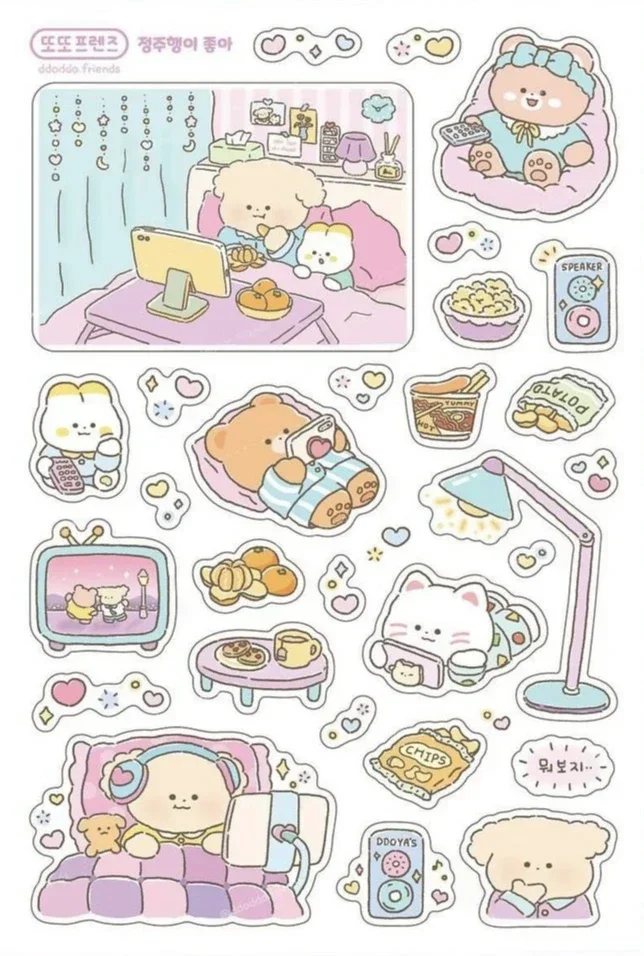 

Корейские милые наклейки с медведем, водонепроницаемые наклейки с героями мультфильмов, Руководство Guka, украшение «сделай сам», креативное украшение