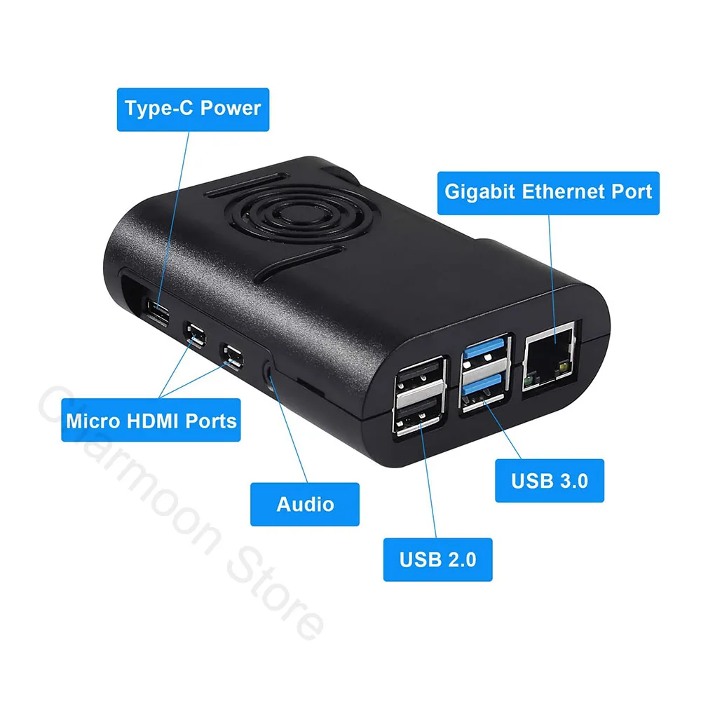 Для Raspberry Pi 4B чехол для 4 с охлаждающим вентилятором и радиатором радиаторы Модель