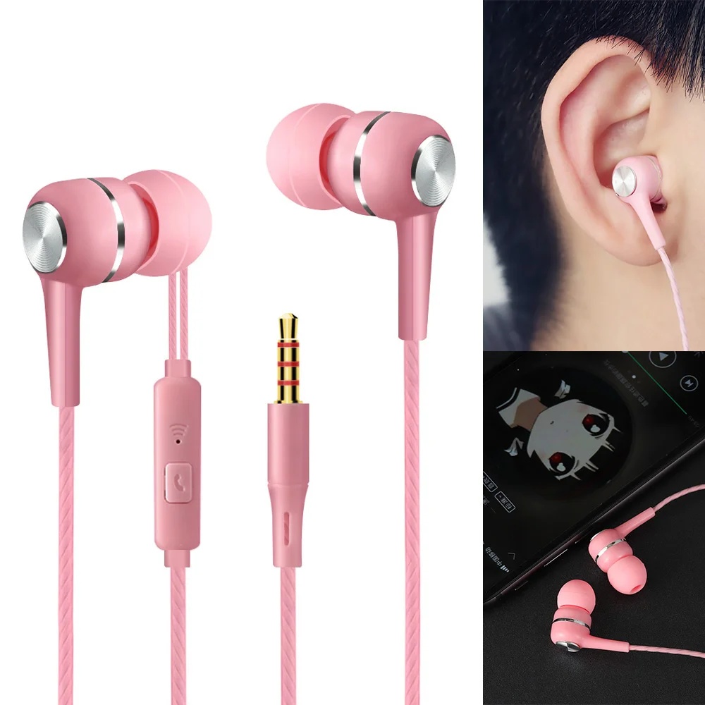 

New S12 Sport Earphone Wired 3.5mm In Ear Headphone With Mic Pink Green Black Color For Iphone For Xiaomi For Samsung