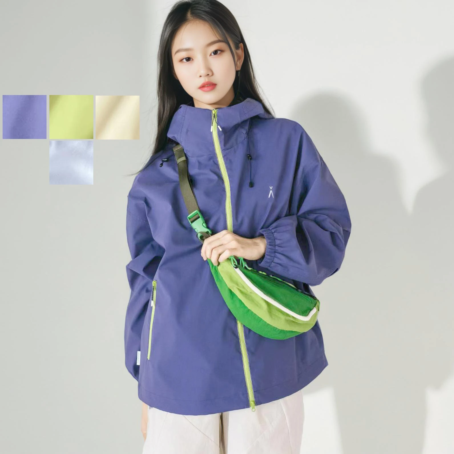 Осенняя уличная куртка Ujkqza Aijia Same Sle с капюшоном водонепроницаемая многоцветная