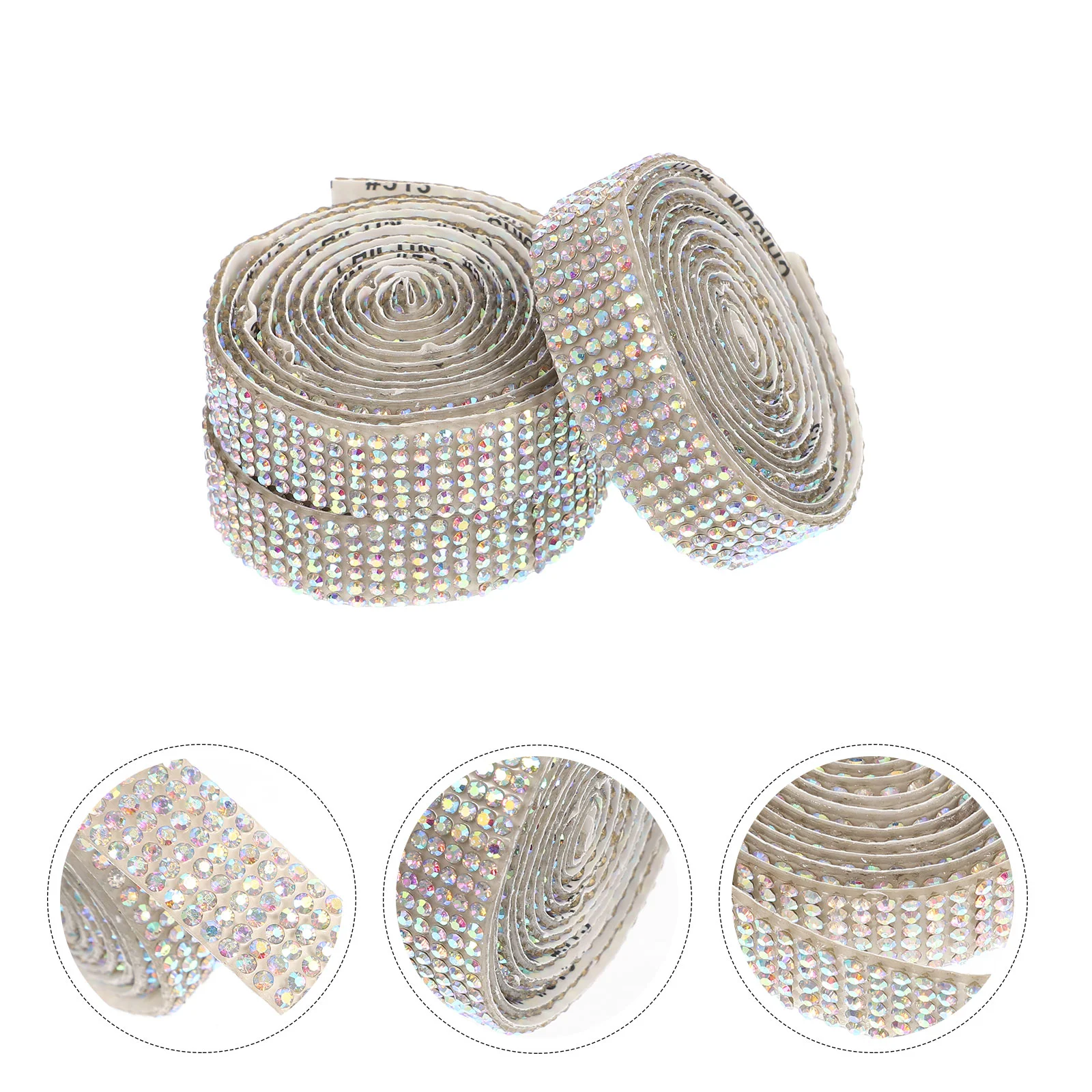 

3 Rolls Beltane Decor Adhesive Rhinestones Costume Accessories Self Ribbon Clothing Wear-resistant Clothes Trim