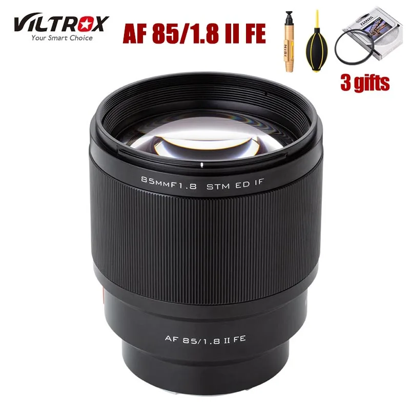 

Объектив VILTROX 85 мм F1.8 II STM с автофокусом для Sony E Mount AF 85/1.8 II FE Lens для Sony A9 A7RIII A7M3 A7III A6400 A6000