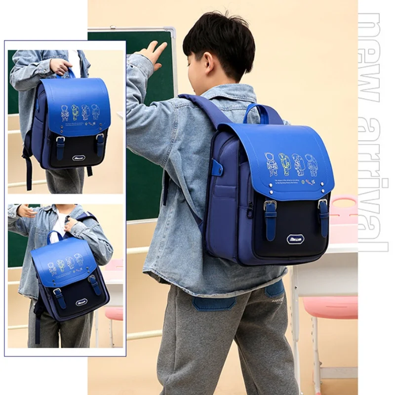 Children Cartoon Astronaut Unicorn British Style Large Capacity Backpacks New Girls Boys Students Waterproof Fashion School Bags