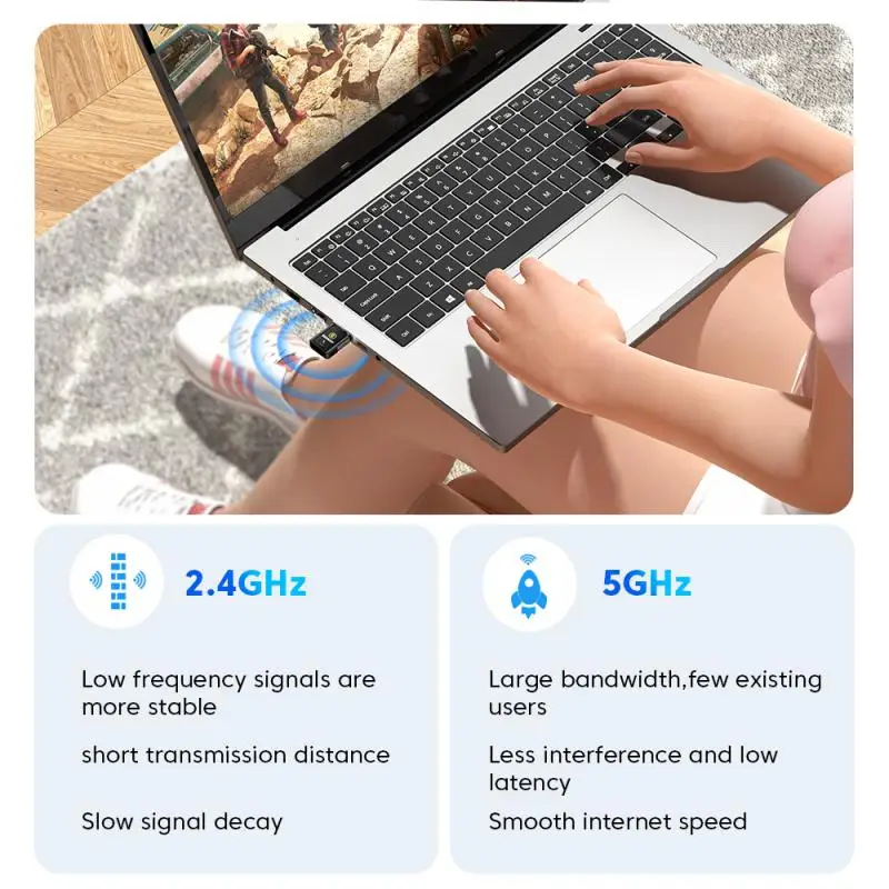 

Wireless Dual Band Wifi Adapter Portable Usb Receiver 150mbps Wireless Network Card For Windows 7 8 10 11 2.4g/5g Transmitter