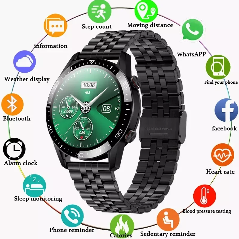 

LIGE New Men Smart watch Heart rate Blood pressure IP68 waterproof sports Fitness watch Luxury Smart watch male for iOS Android