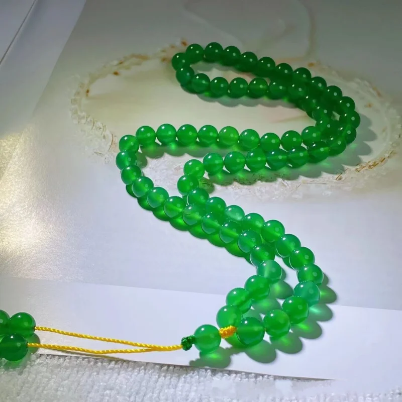 Натуральный агат ледяной Королевский Зеленый Халцедон с несколькими петлями