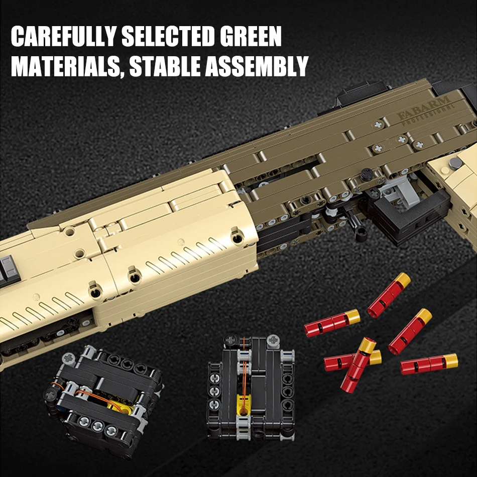Техническая военная серия FABARM STF12 ружье строительные блоки можно стрелять пуле
