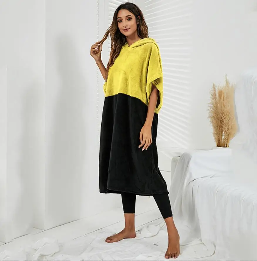 Дизайнерское Фланелевое пончо для серфинга Сменное полотенце Халат с капюшоном