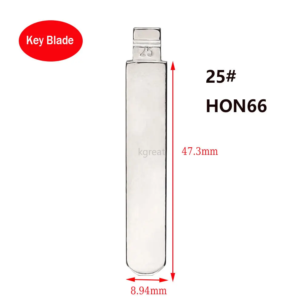 

10шт 25 # HON66 KD Пустой ключ HON66FH Необрезанные заготовки для автомобильных ключей для Accord Fit City New Odyssey для KD Keydiy Xhorse Пульты