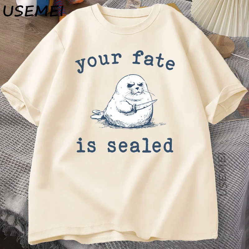 Your Fate Is Sealed Футболка Мужчины Женщины Harajuku Забавная футболка Животное Ретро Y2k