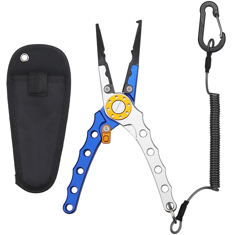 

Fishing Pliers Fishing Tackle Aluminum Alloy Lanyards Hook Split Ring Fishing Accessories Pliers Tongs Multifunction Scissors