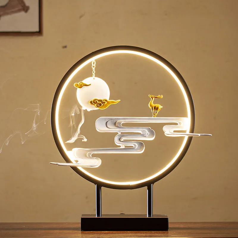 

Светодиодный Декор, большая курильница, керамическая винтажная курильница с обратным потоком, курильница для гостиной, настольный фонтан, ландшафт, офисные подарки