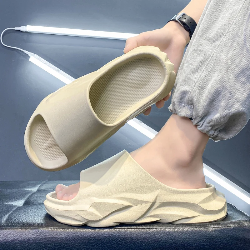 

Men Minimalist Single Band Slides Fashion Platform White EVA Slides Soft Summer Minimalist Design Sandals Casual Men Shoes