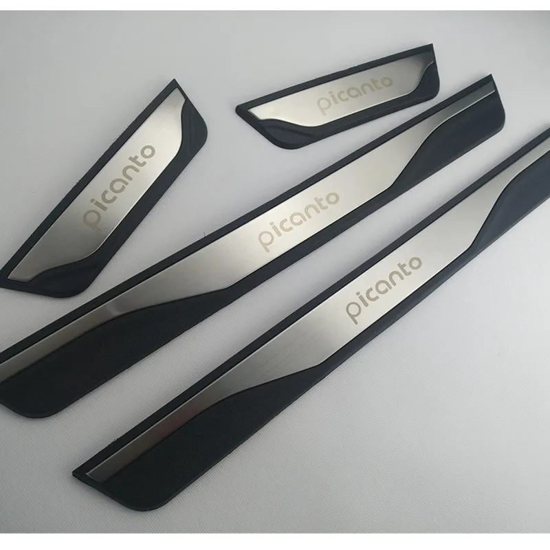 

Car Styling For Kia Picanto Accessories Stainless Steel Door sill Trim Scuff Plates Protector Guards 2012-2018