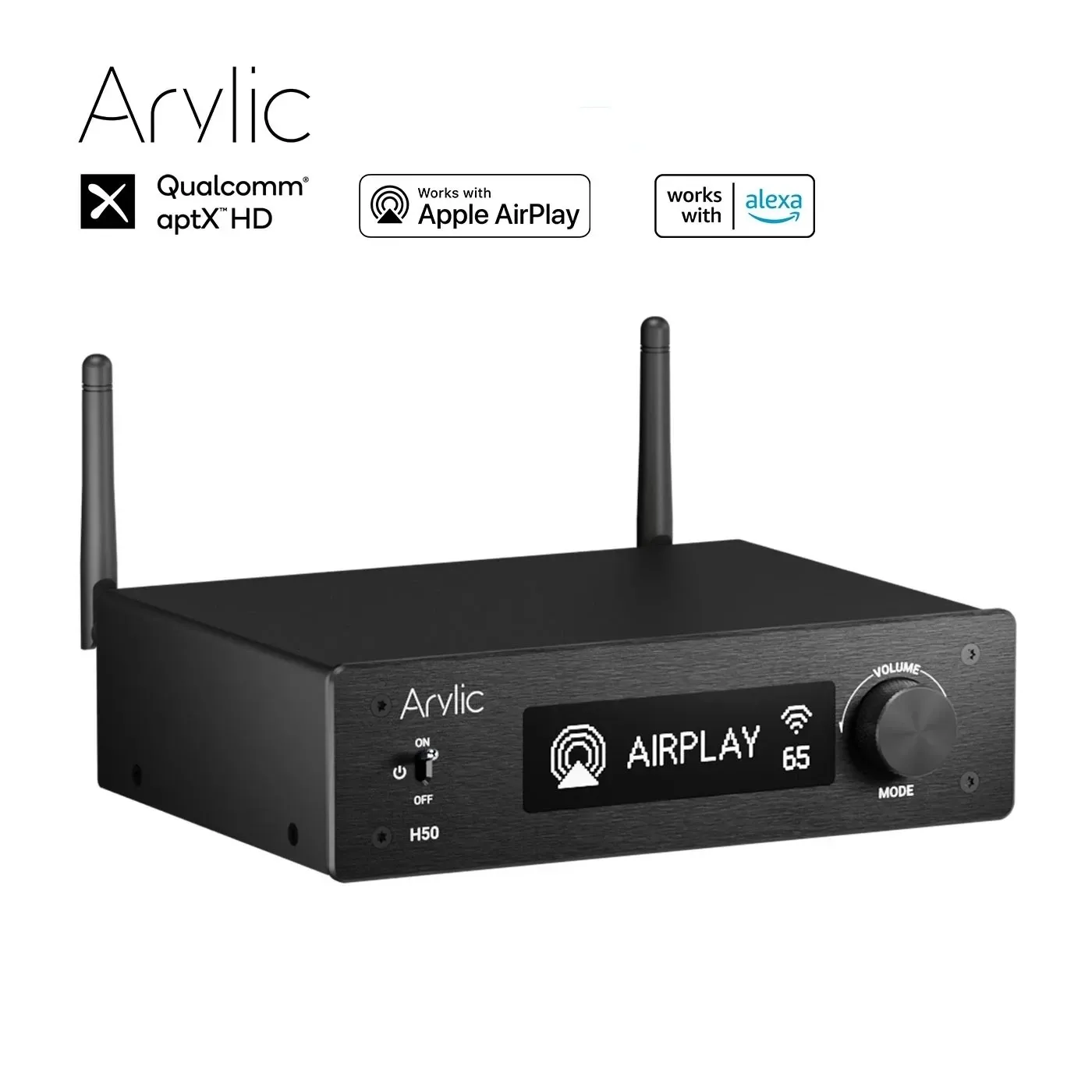 Arylic H50 Airplay2 Беспроводной стерео Hi-Fi стереоусилитель 50 Втx2 ES9023P Sabre DAC QCC3040 Bluetooth 5.2 aptX