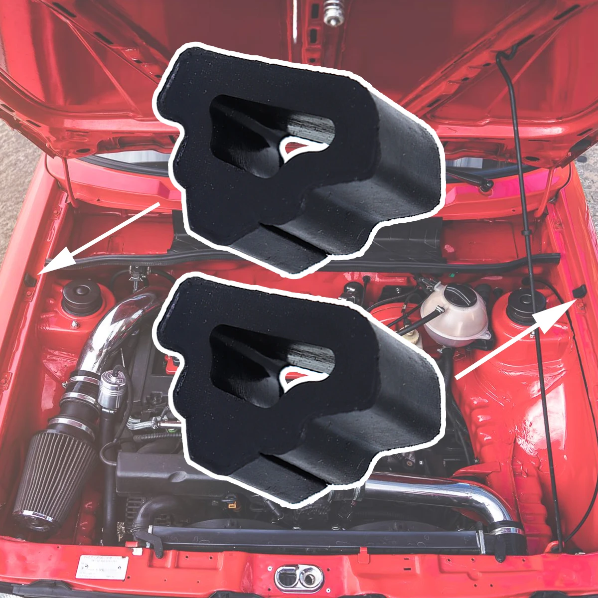 

1/2X крышка двигателя, резиновая направляющая крыла капота для Vw Golf Mk2, буфер остановки капота, треугольный демпфирующий блок, подушка 1987-1992 гг., замена