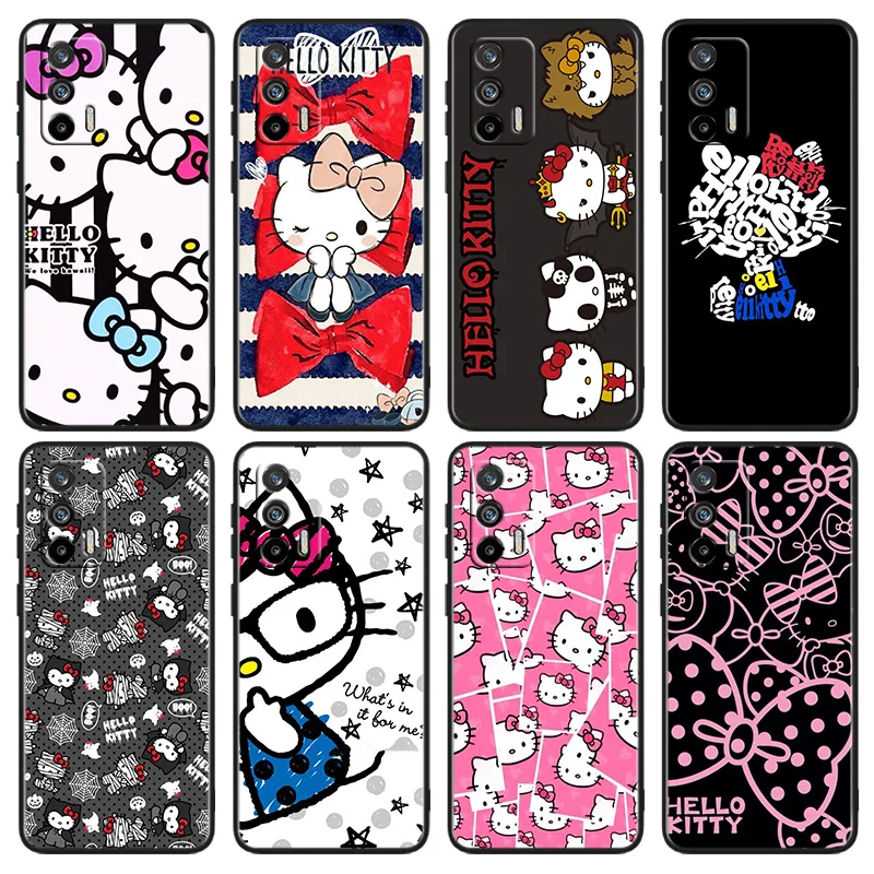 

Hello Kitty Cute Phone Case For OPPO Realme Q5i Q5 Q3S 10 9i 8i 7i 6 5 Narzo 50i 50A 50 30 Pro Plus Black Cover