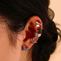 exaggerated non pierced ear clip popular set silver ear stud u shaped ear clip jewelry alloy material earring earring jewelry