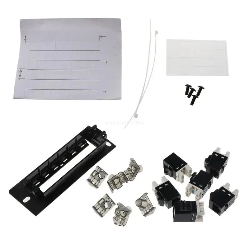 

6-Port Patch Panel Unshielded Keystone Panel for LAN RJ45 Ethernet Cables Dropship
