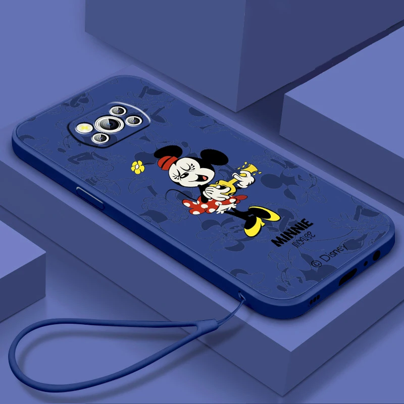 

Disney Minnie Mickey Mouse Phone Case For Xiaomi Mi Poco X4 X3 C40 C3 M4 M3 F4 F3 GT Pro NFC 5G Soft Cover Liquid Rope Funda