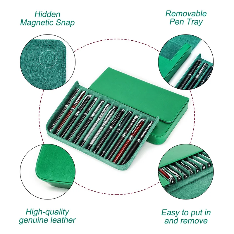 Cena Kontakty Rodzina 12 Piórnik Z Prawdziwej Skóry Odpinany Przenośny Piśmiennicze Osłona Z Uchwytem Ręcznie Pudełko Na Długopis Odporny Na Wstrząsy Mężczyzn