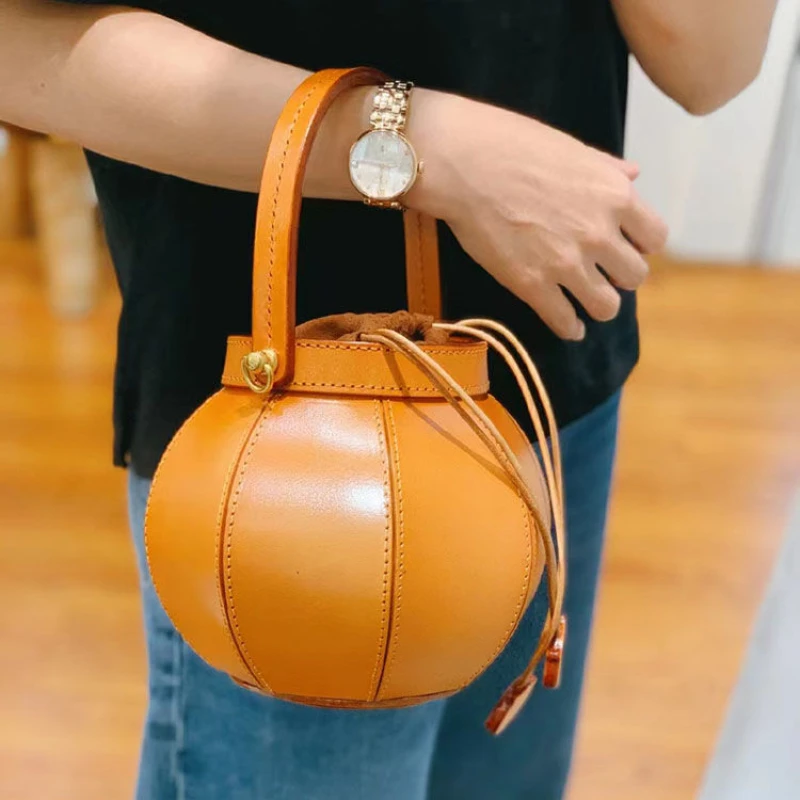 Сумка из воловьей кожи ручной работы сумка-фонарик в иностранном стиле