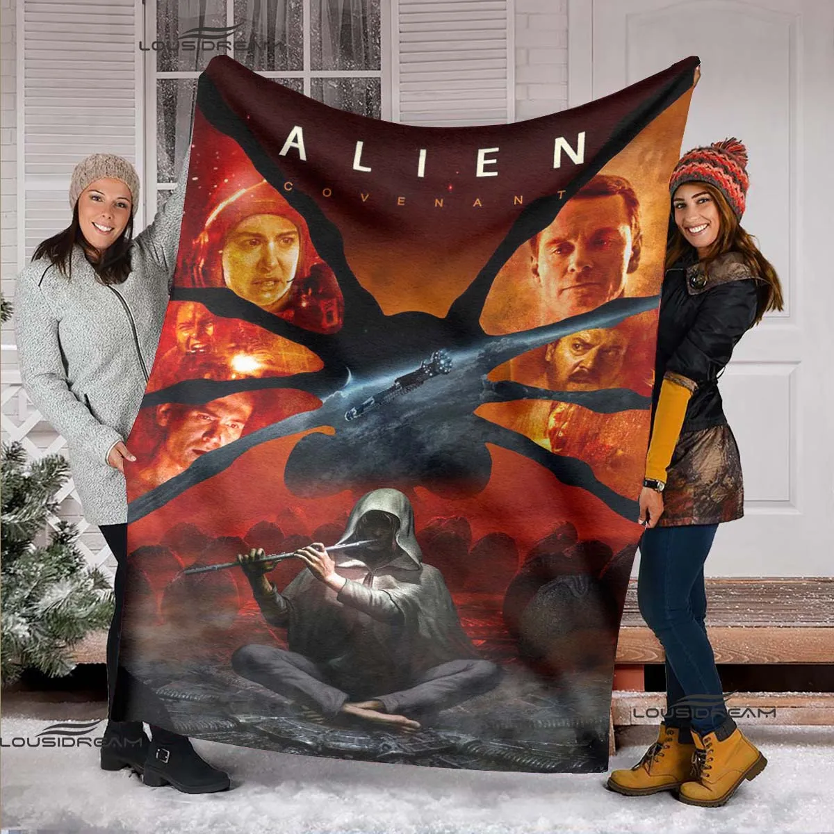 

Фланелевое Одеяло с изображением космоса, монстра, инопланетянина, мягкое Флисовое одеяло, покрывало на диван, диван, покрывало для путешес...