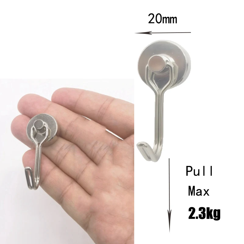 

Магнитные крючки из чугуна, серебристые, 2 шт.