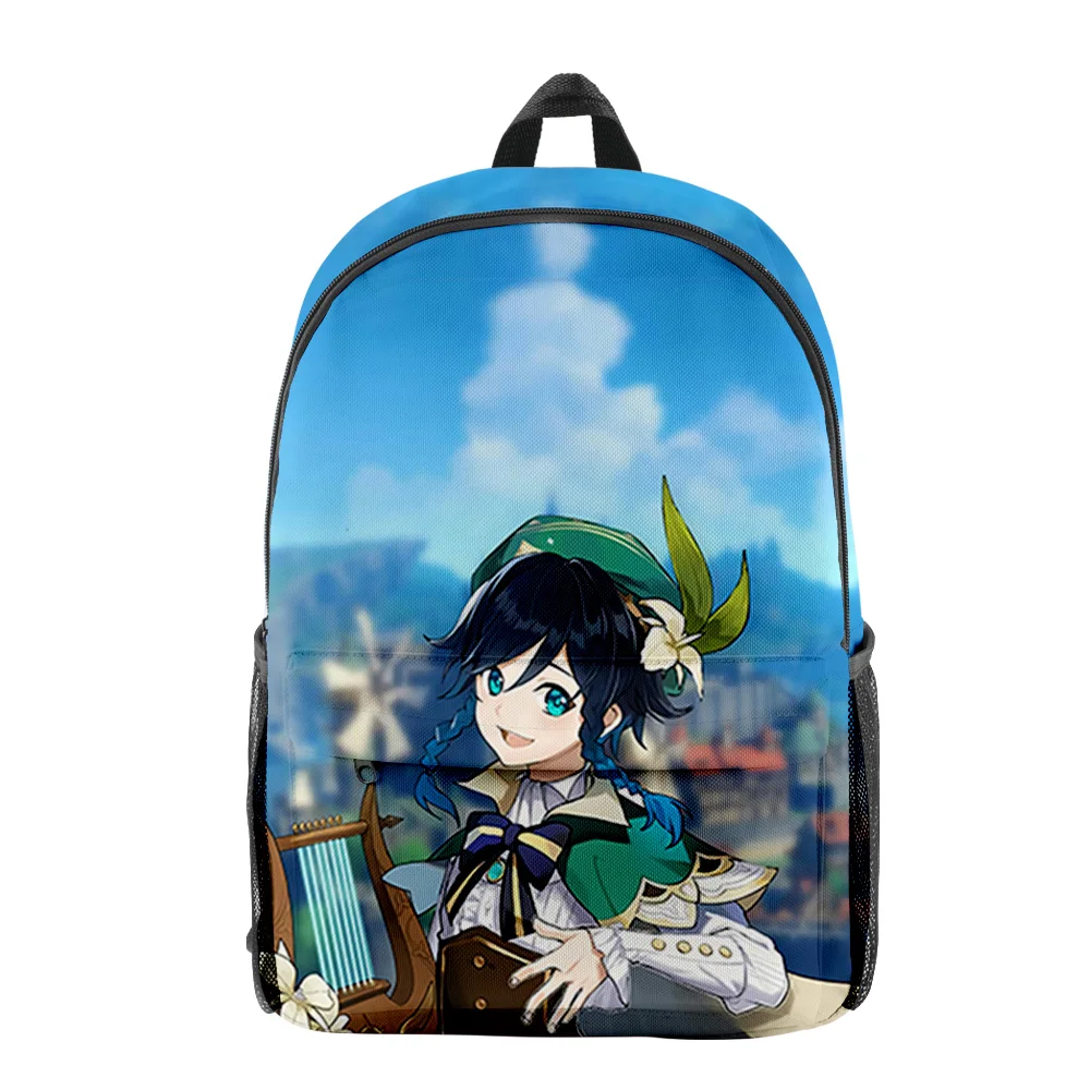 

Hip Hop Genshin Impact Venti 3D Print Student School Bags Boys Girls Travel Bags Oxford Waterproof Notebook Shoulder Backpacks