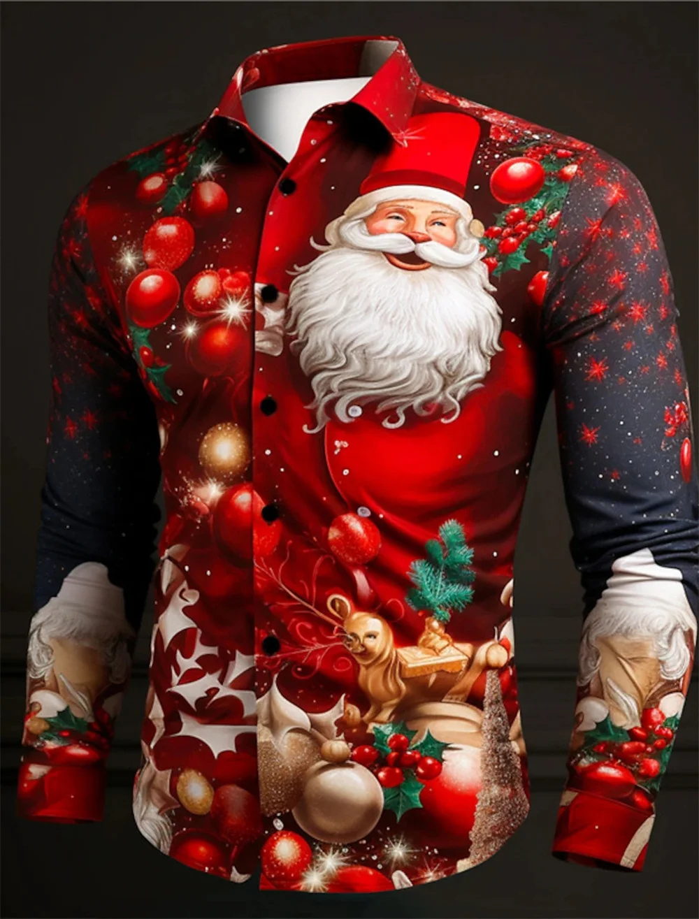 Мужская повседневная рубашка с лацканами и пуговицами