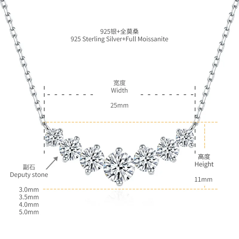 Женское ожерелье с муассанитом cttw серебро 1 7 пробы