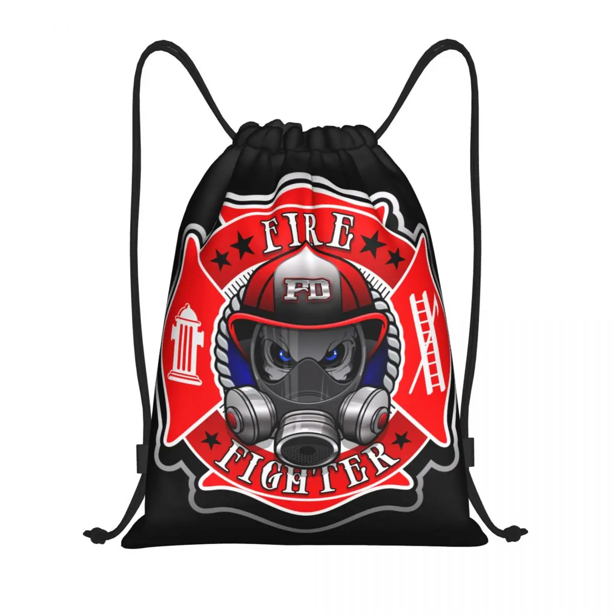 

Fire Rescue Firefighter Drawstring Bags Women Men Foldable Sports Gym Sackpack Training Storage Backpacks