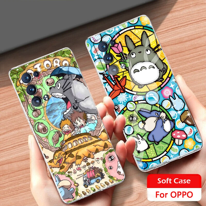 

Hayao Miyazaki Anime Totoro For OPPO A74 A72 A53 Reno 7 6 5 4 2 Find X3 X2 Z Lite Neo Pro Plus SE transparent Phone Case