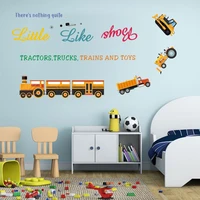 new ins wind cartoon train graffiti kindergarten wall decoration wallpaper stickers baby bedroom childrens room wall stickers