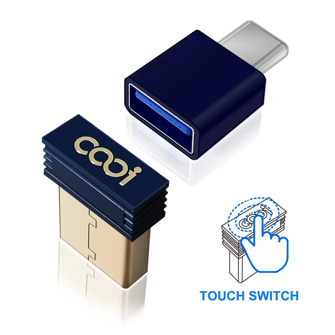 

Cooidea USB Mouse Jiggler, Undetectable Mouse Mover with ON/Off Touch Switch and USB C Adapter，Keeps Computer Awake, Driver-Free