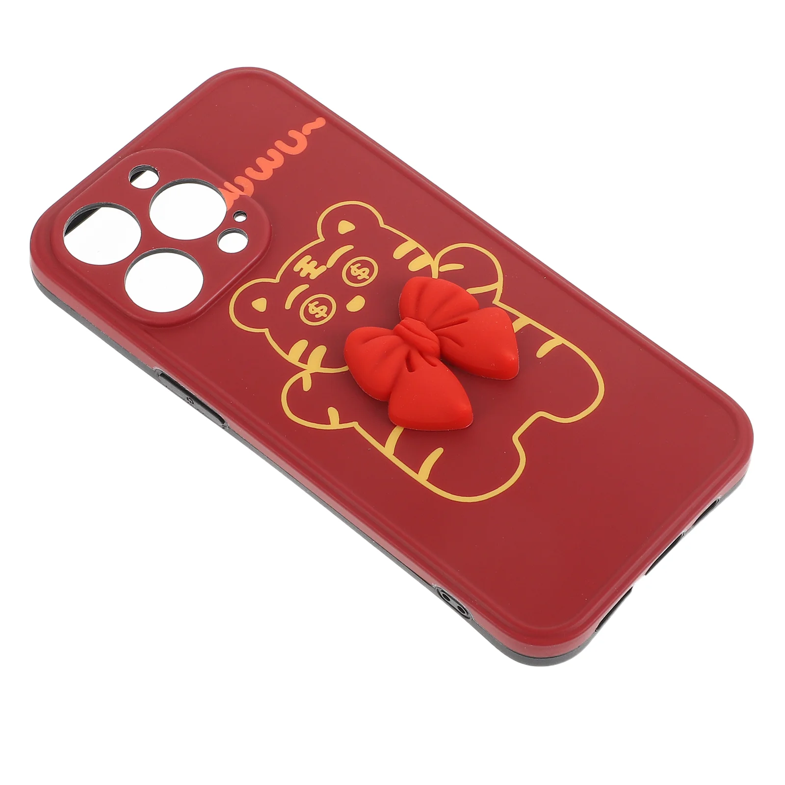 

Tiger Red Bow Phone Shell Bowknot Phone Cover Compatible for iPhone13pro