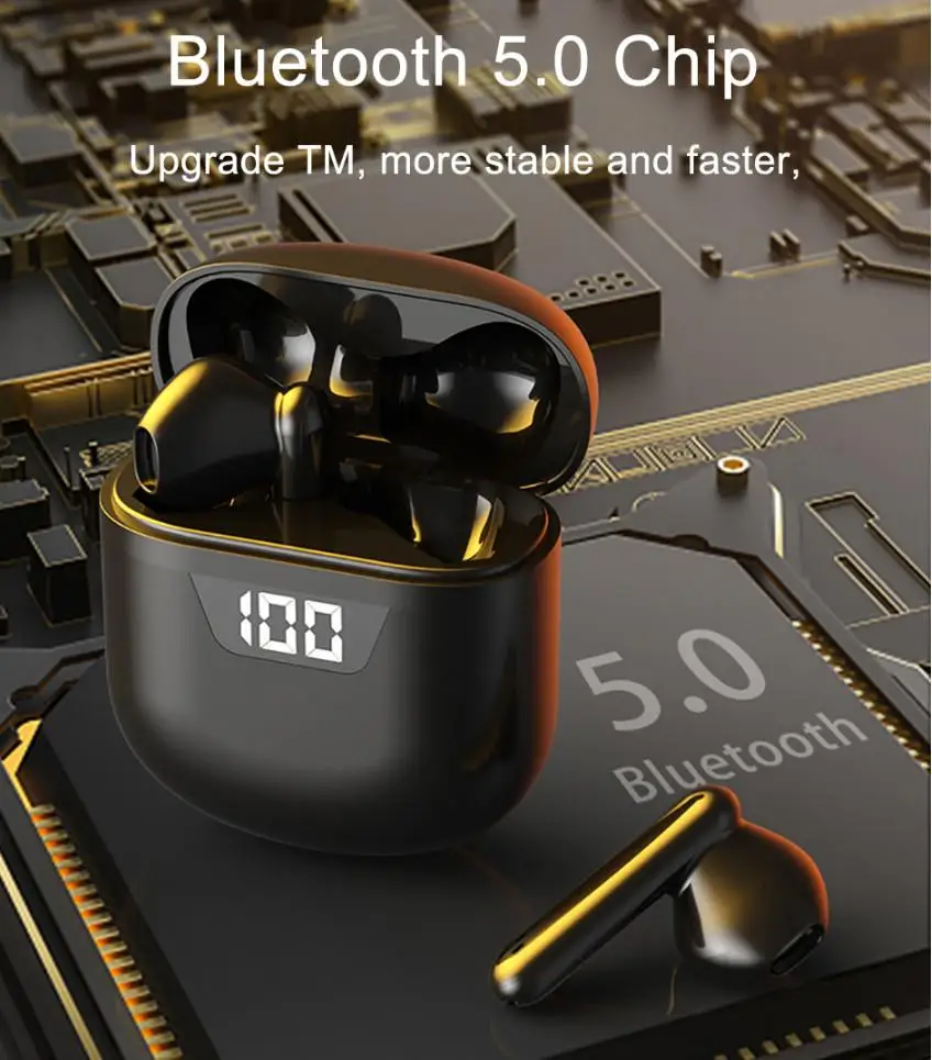 

J50 TWS Bluetooth Headphones LED Digital Display Binaural Wireless Headset Stereo Smart Sports Music Earphone