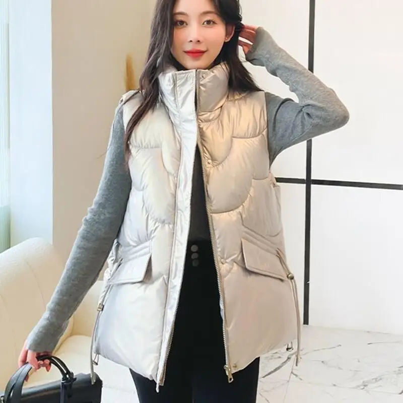 

New 2022 Winter Vest Women Coat Female Stand Collar Casual Thick Warm Fashion Jacket Women's Winter Clothing Outerwear