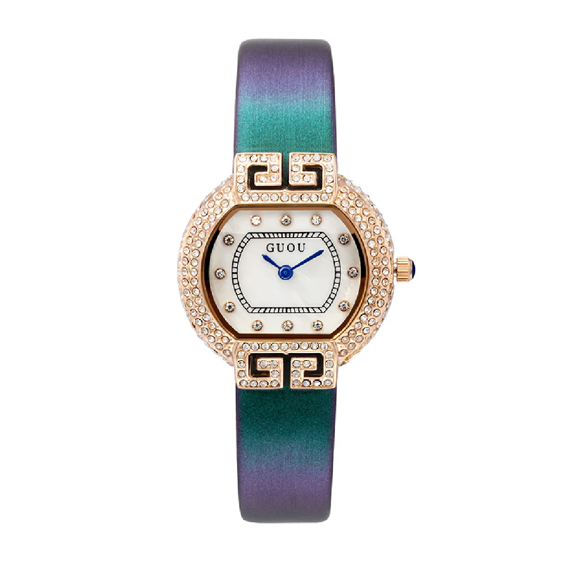 

Oval Ladies Luxury Fashion Quartz Watch Wristwatch Colorful Elegant Leather Bracelet Watch Rose Gold Diamond Watches Women Clock