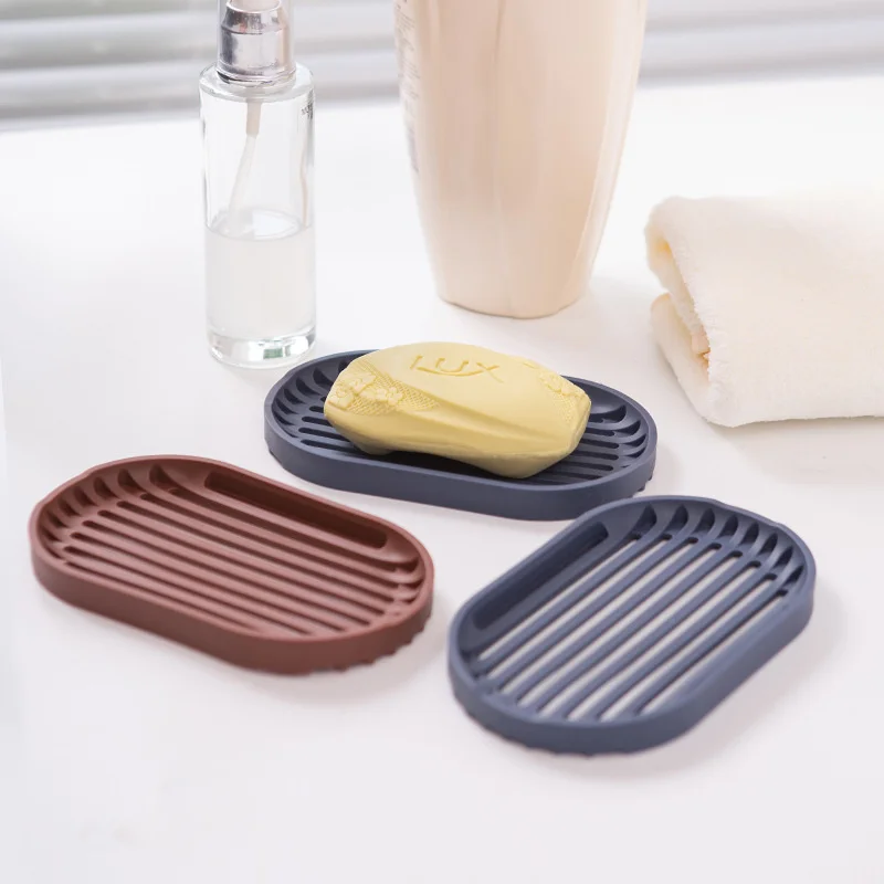 

Creative Soap Box Silicone Soap Box Drainage Free Punching Bathroom Soap Storage Box Antiskid Soap Holder Soap Holder