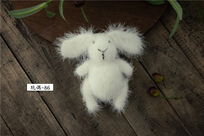 Dvotinst Newborn Photography Props for Baby Cute Animals Handmade Mink Rabbit Doll Fotografia Accessory Studio Shoot Photo Props enlarge